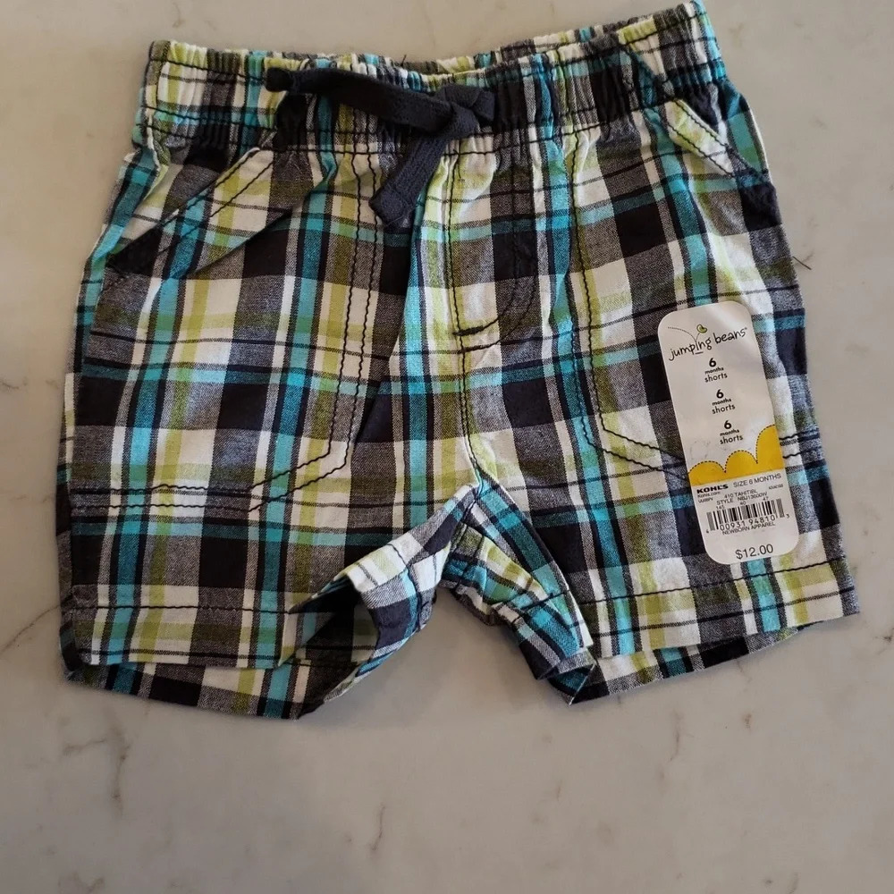 Elephant Hot Air Balloon Bodysuit and plaid Shorts Set baby boy size 6M - Picture 5 of 10